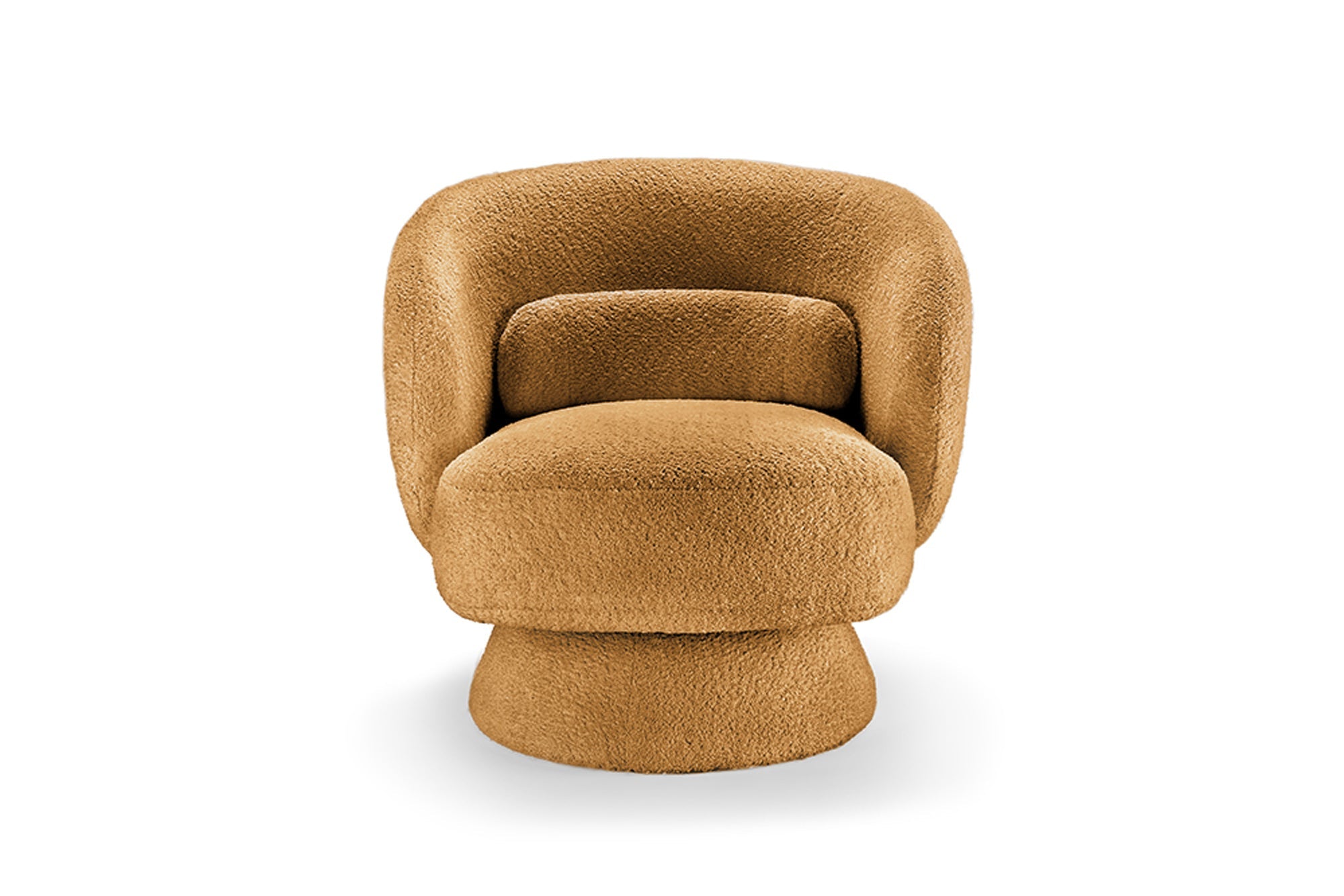 Fauteuil design pivotant BOSSA NOVA 80cm jaune moutarde Bouclé