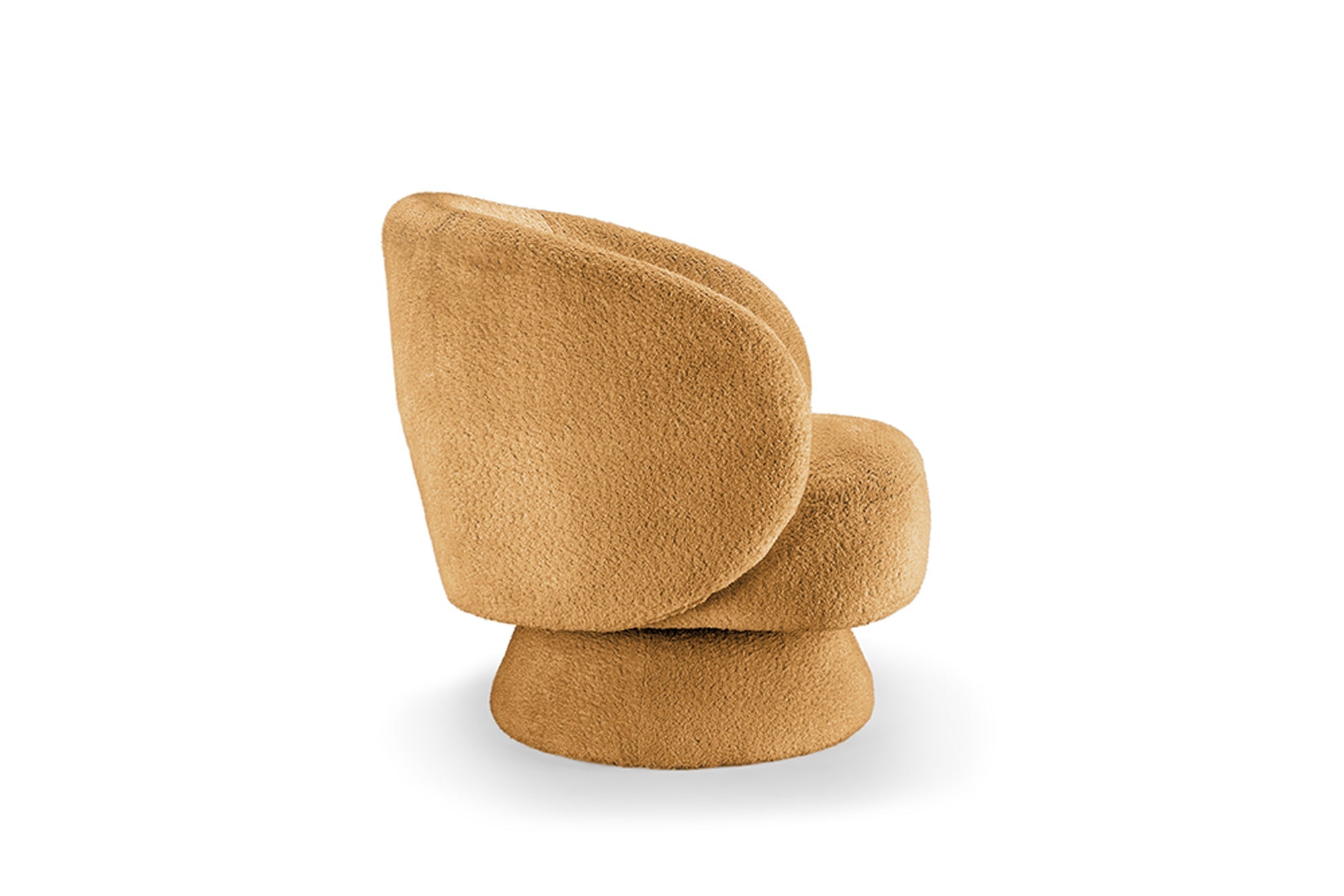 Fauteuil design pivotant BOSSA NOVA 80cm jaune moutarde Bouclé