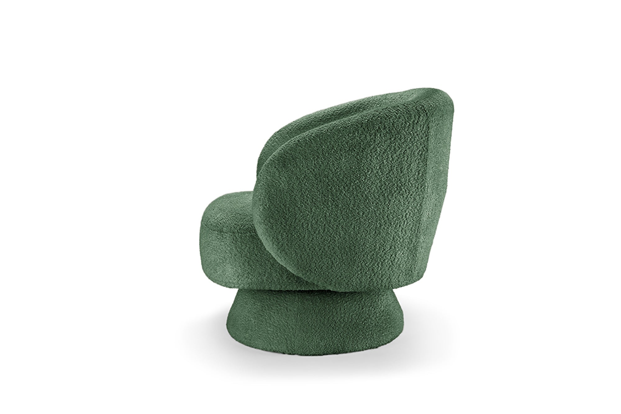 Fauteuil design pivotant BOSSA NOVA 80cm vert mousse Bouclé