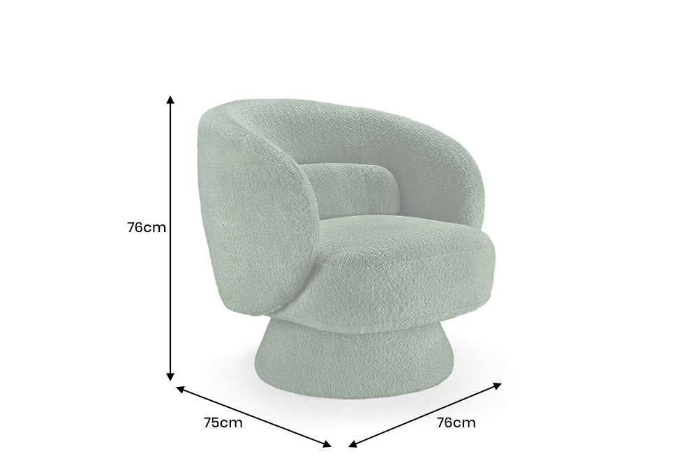 Fauteuil design pivotant BOSSA NOVA 80cm vert mousse Bouclé