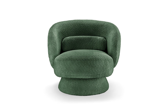 Fauteuil design pivotant BOSSA NOVA 80cm vert mousse Bouclé
