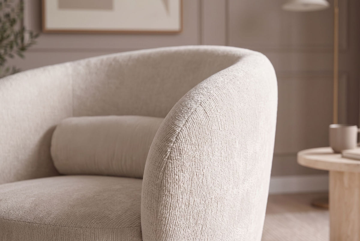 Fauteuil design pivotant BOSSA NOVA beige Chenille
