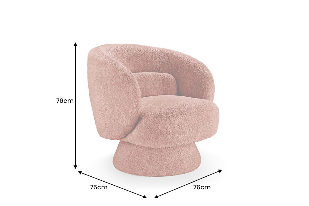 Fauteuil design rotatif BOSSA NOVA 80cm rouille Bouclé
