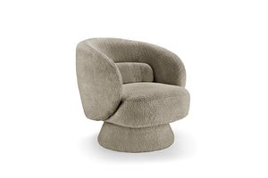 Fauteuil design rotatif BOSSA NOVA taupe Bouclé