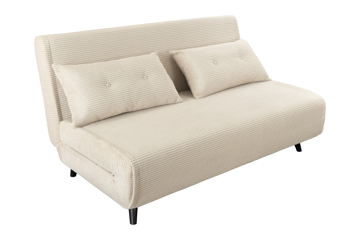 Fauteuil-lit rétro SMART MULTIFUNCTION 140cm beige Cord fonction lit incl. coussin