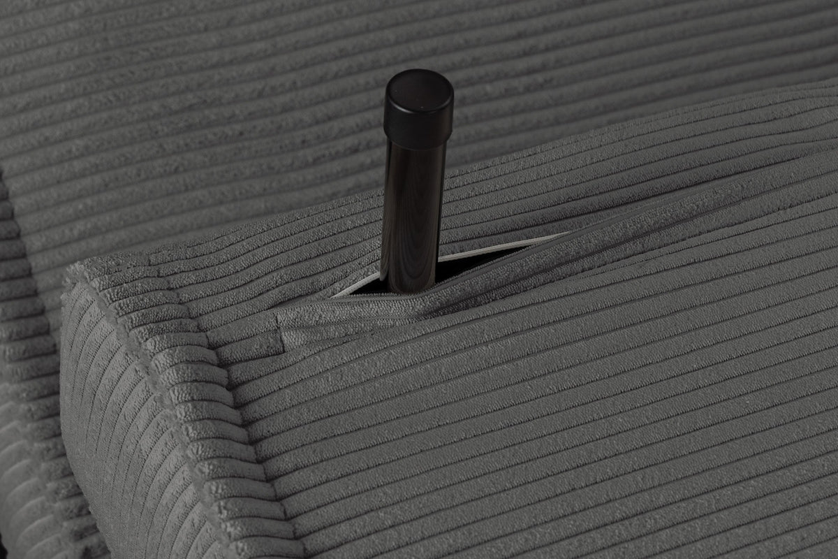 Fauteuil-lit rétro SMART MULTIFUNCTION 140cm gris Cord fonction lit incl. coussin