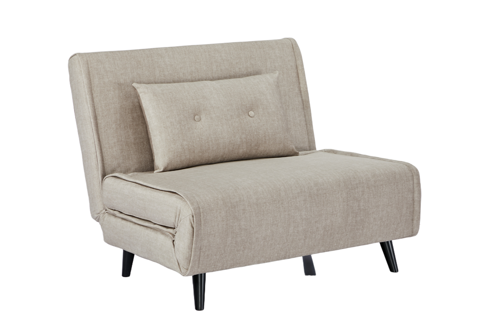 Fauteuil-lit SMART MULTIFUNCTION 100cm beige champagne Vogue velours de soie