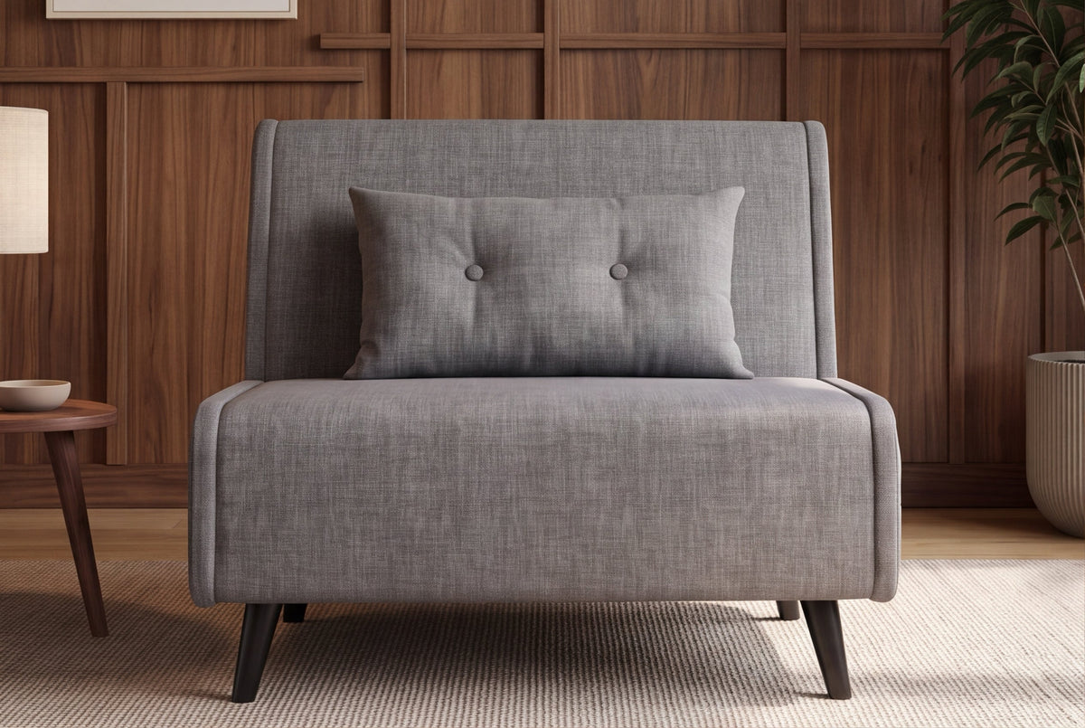 Fauteuil-lit SMART MULTIFUNCTION 100cm gris Vogue velours de soie
