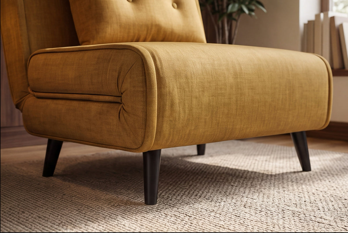 Fauteuil-lit SMART MULTIFUNCTION 100cm jaune moutarde Vogue soie velours