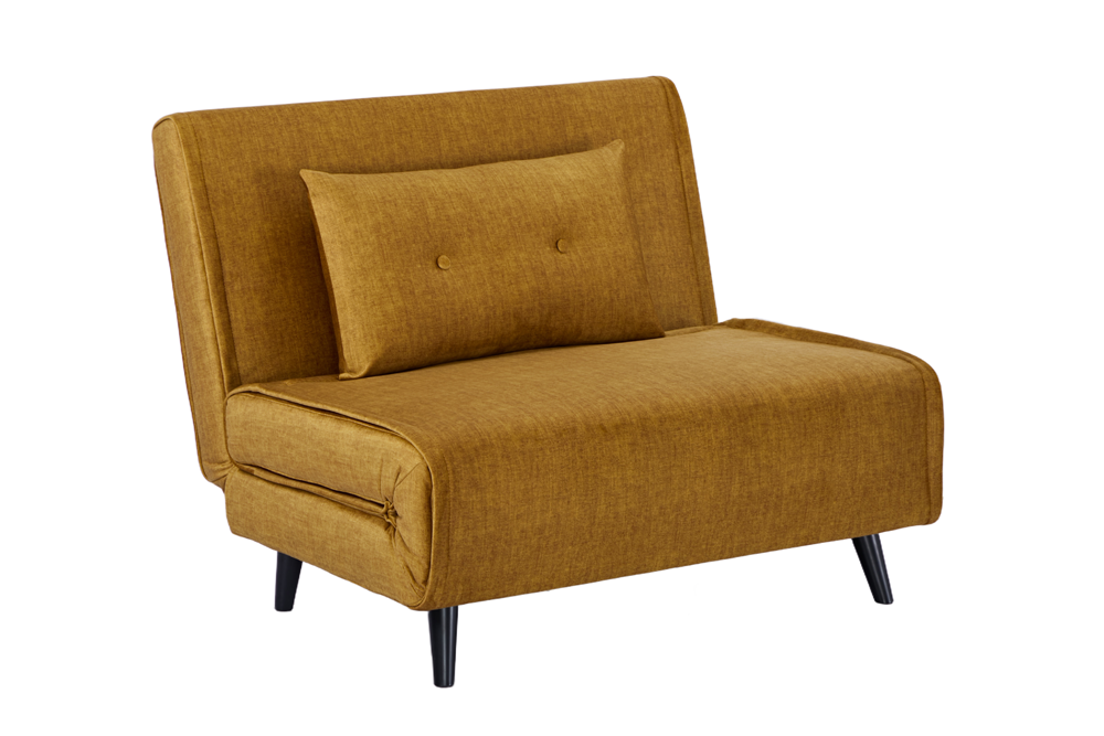 Fauteuil-lit SMART MULTIFUNCTION 100cm jaune moutarde Vogue soie velours