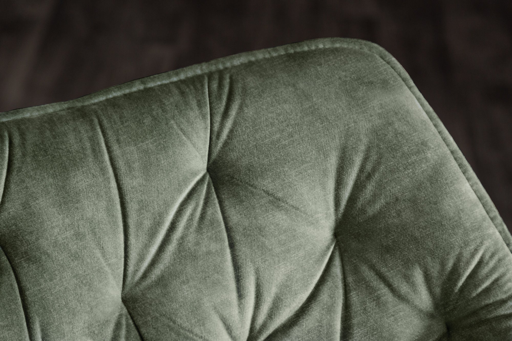 Fauteuil pivotant THE DUTCH COMFORT velours vert foncé avec accoudoirs Design moderne