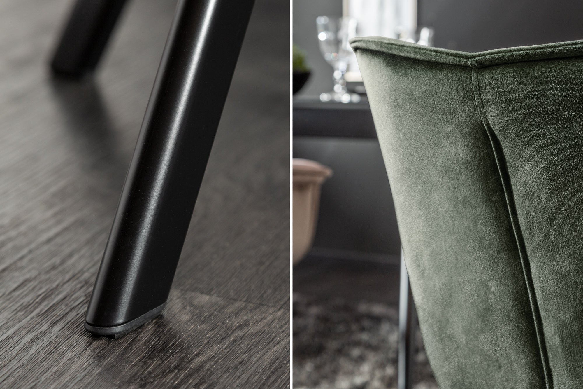 Fauteuil pivotant THE DUTCH COMFORT velours vert foncé avec accoudoirs Design moderne