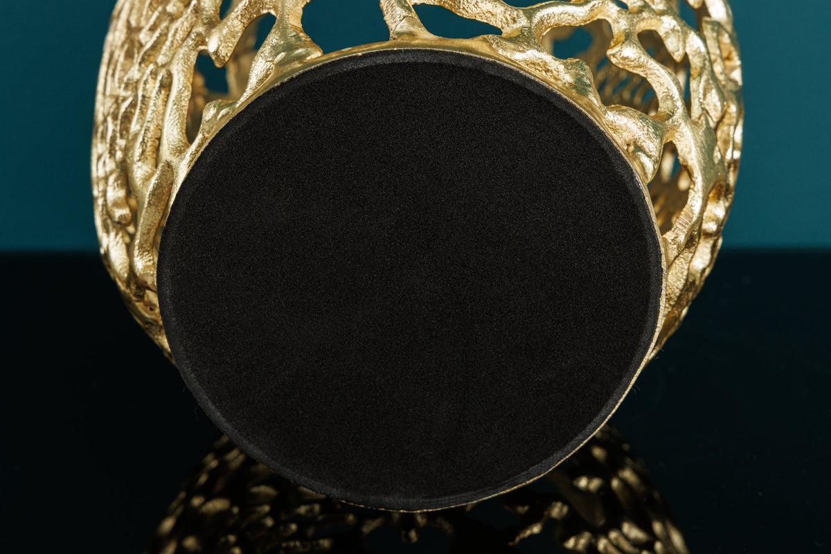 Filigrane Design Vase ABSTRACT LEAF gold 40cm Handarbeit