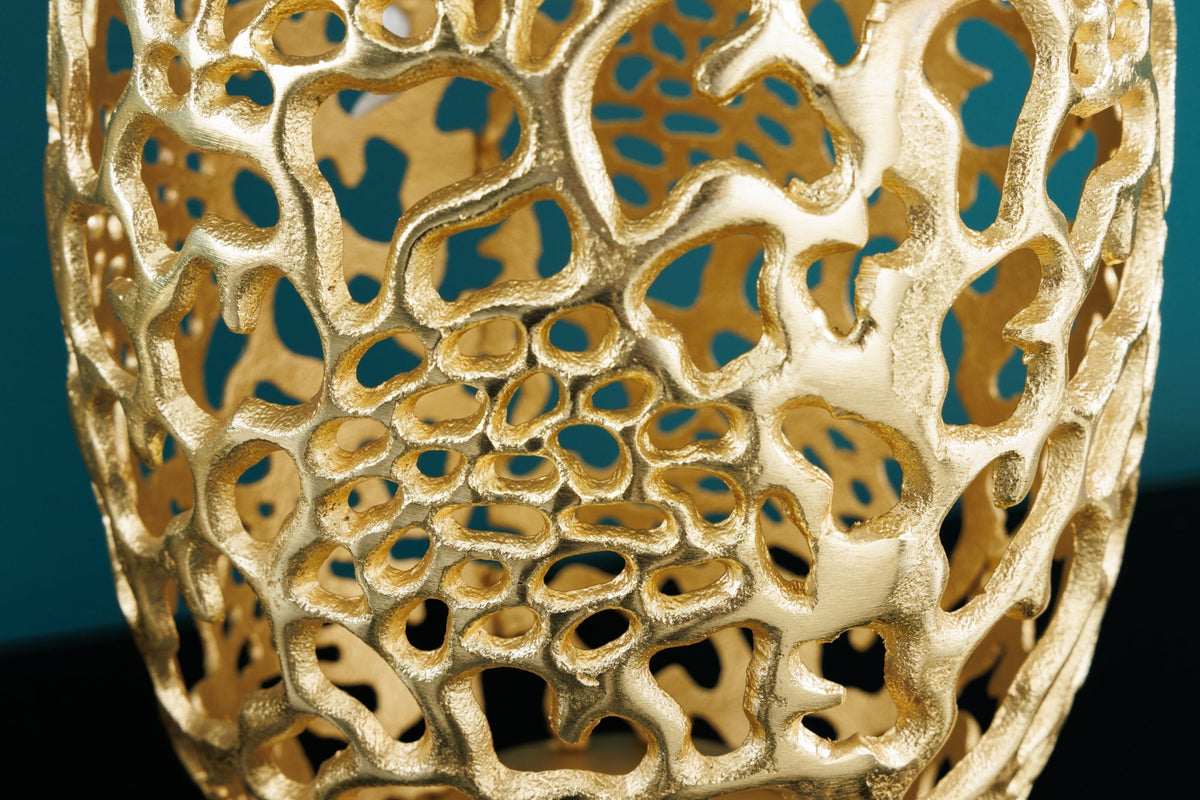 Filigrane Design Vase ABSTRACT LEAF gold 50cm Handarbeit