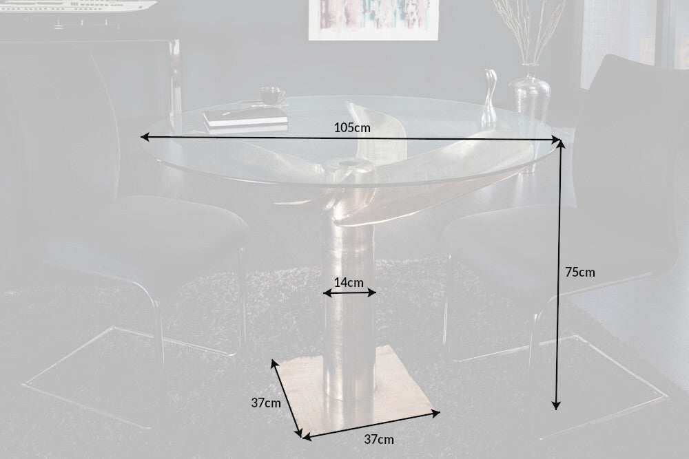 Glass plate Ø 105cm round for dining tables 8mm tempered glass