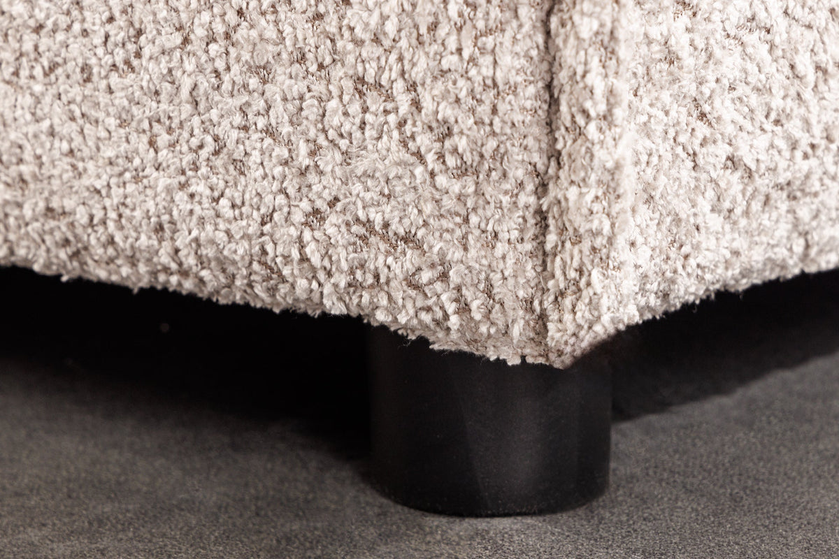Grand pouf HEAVEN 100cm champagne beige Bouclé pouf rembourré noyau à ressorts