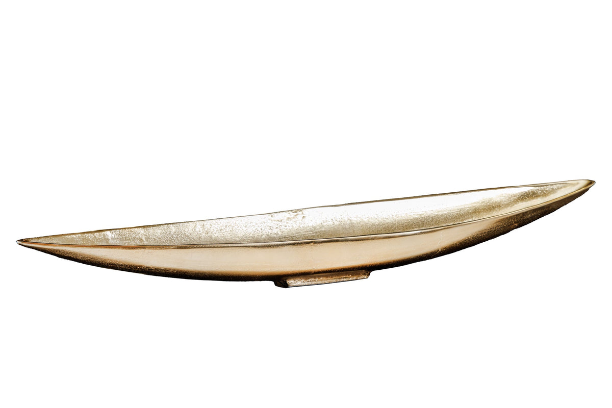Handgearbeitete Deko Schale GOLD LEAF 80cm antik gold Aluminium