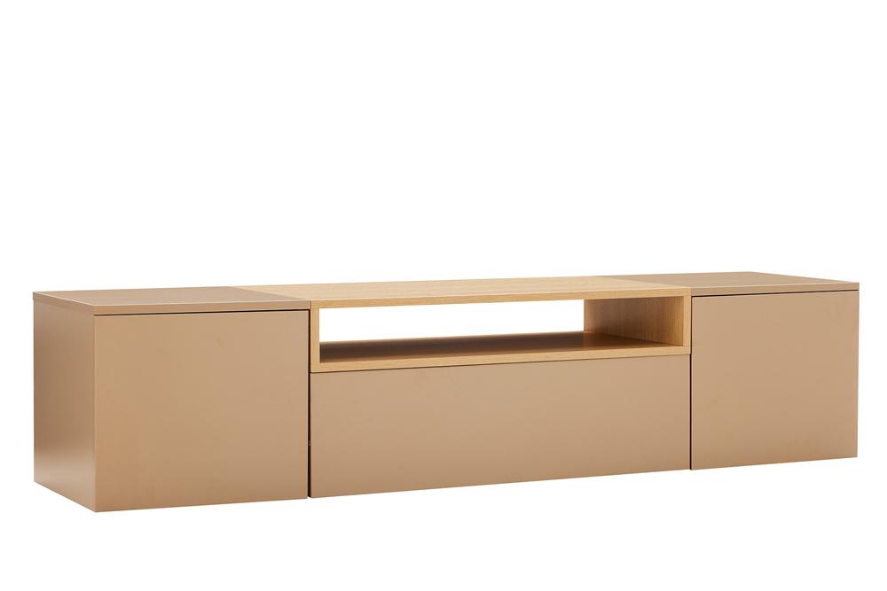 Hängendes TV-Board LOFT 160cm natur grau beige greige drei Fächer mit Schublade