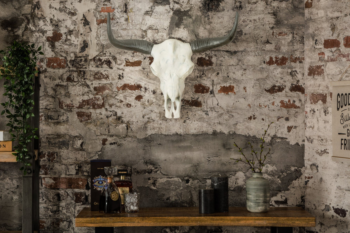 Imposant crâne de buffle EL TORO 70cm aluminium massif naturel