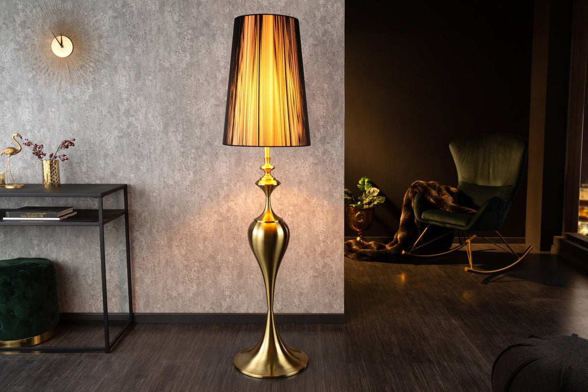 Lampadaire baroque LUCIE 160cm lampadaire brossé or noir