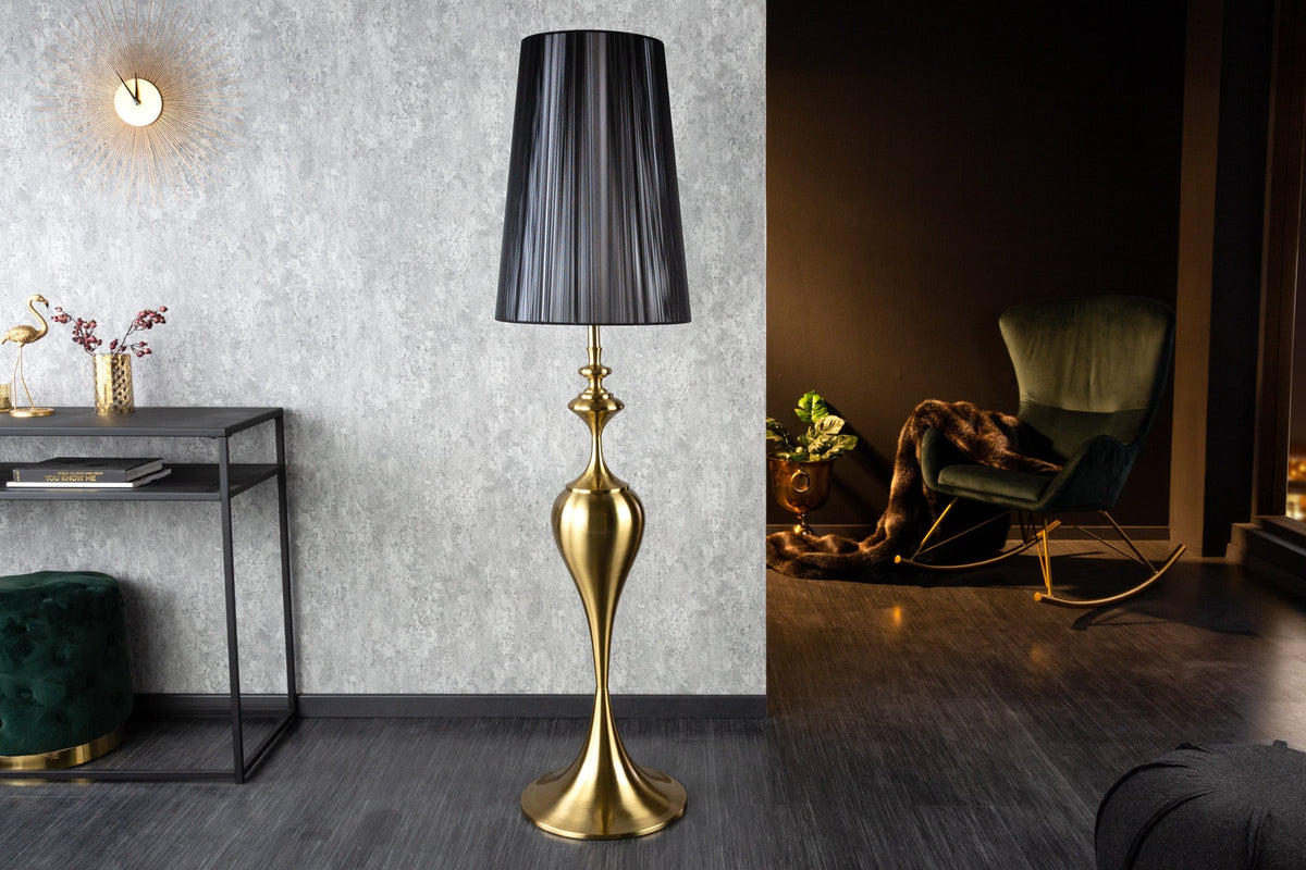 Lampadaire baroque LUCIE 160cm lampadaire brossé or noir