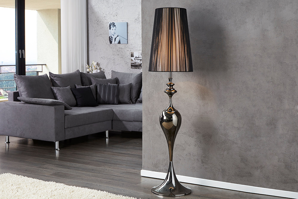 Lampadaire design élégant LUCIE 160cm lampadaire noir de style baroque