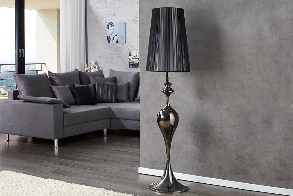Lampadaire design élégant LUCIE 160cm lampadaire noir de style baroque