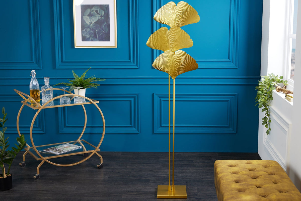 Lampadaire design GINKGO 160cm métal doré