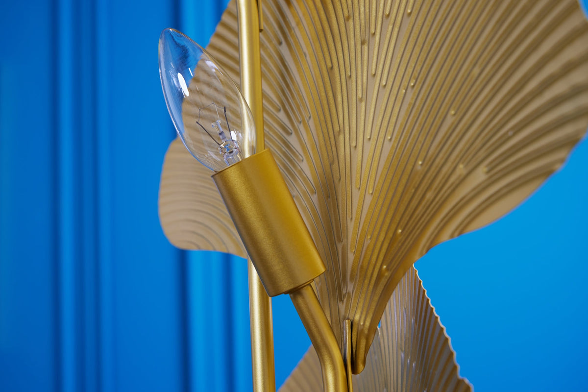 Lampadaire design GINKGO 160cm métal doré