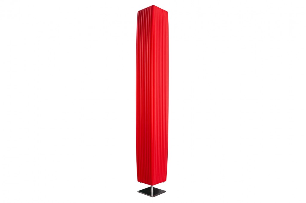 Lampadaire design moderne PARIS 120cm rouge Abat-jour plissé Lampadaire