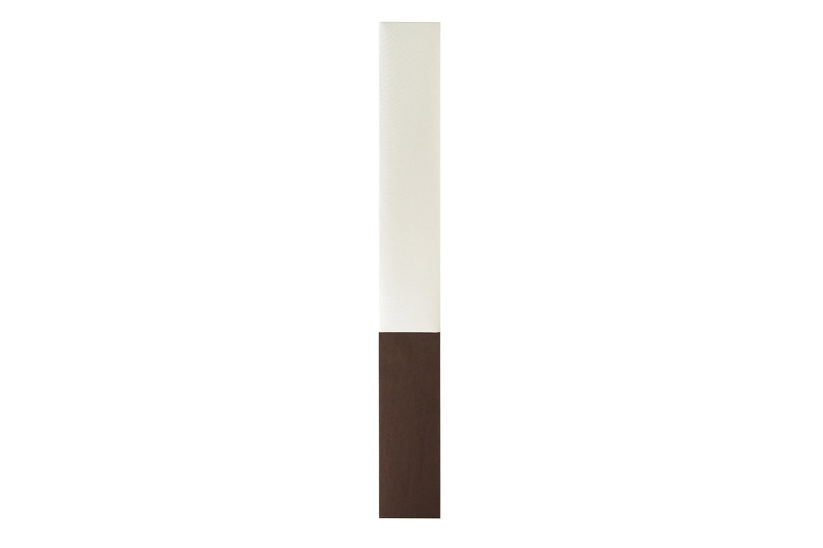 Lampadaire design PARIS CLASSIC 160cm abat-jour en tissu blanc base marron foncé