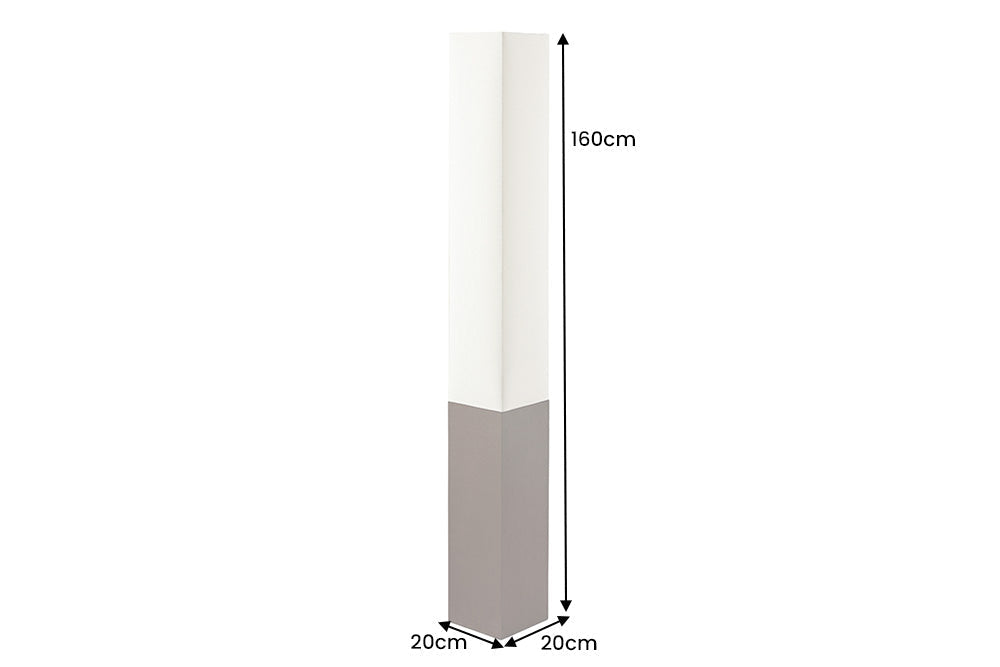 Lampadaire design PARIS CLASSIC 160cm abat-jour en tissu blanc base marron foncé