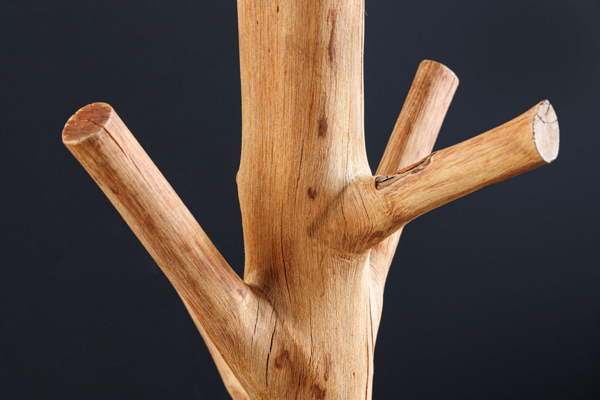 Lampadaire design TREE NATURE 180cm bois massif abat-jour lin fait main