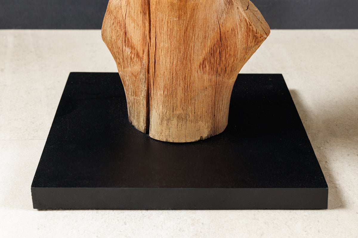 Lampadaire design TREE NATURE 180cm bois massif abat-jour lin fait main