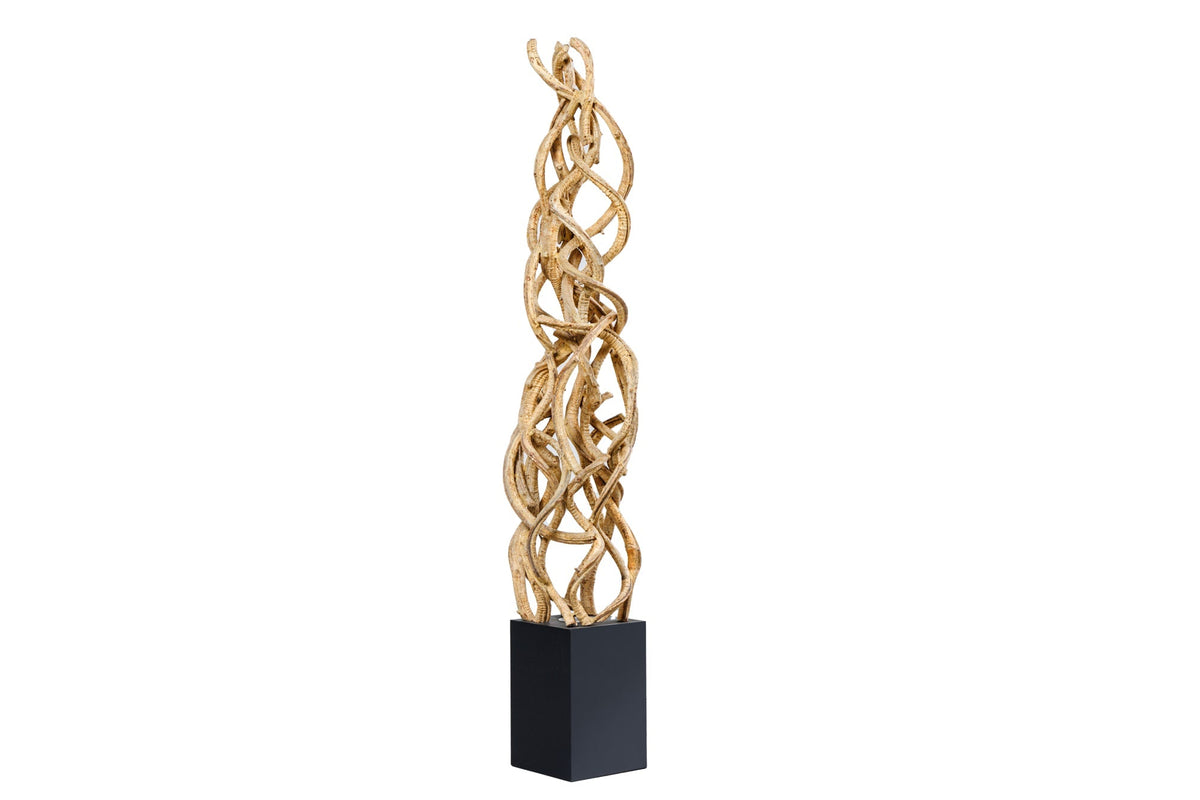 Lampadaire design VIGNE 150cm en bois massif recyclé naturel fait main