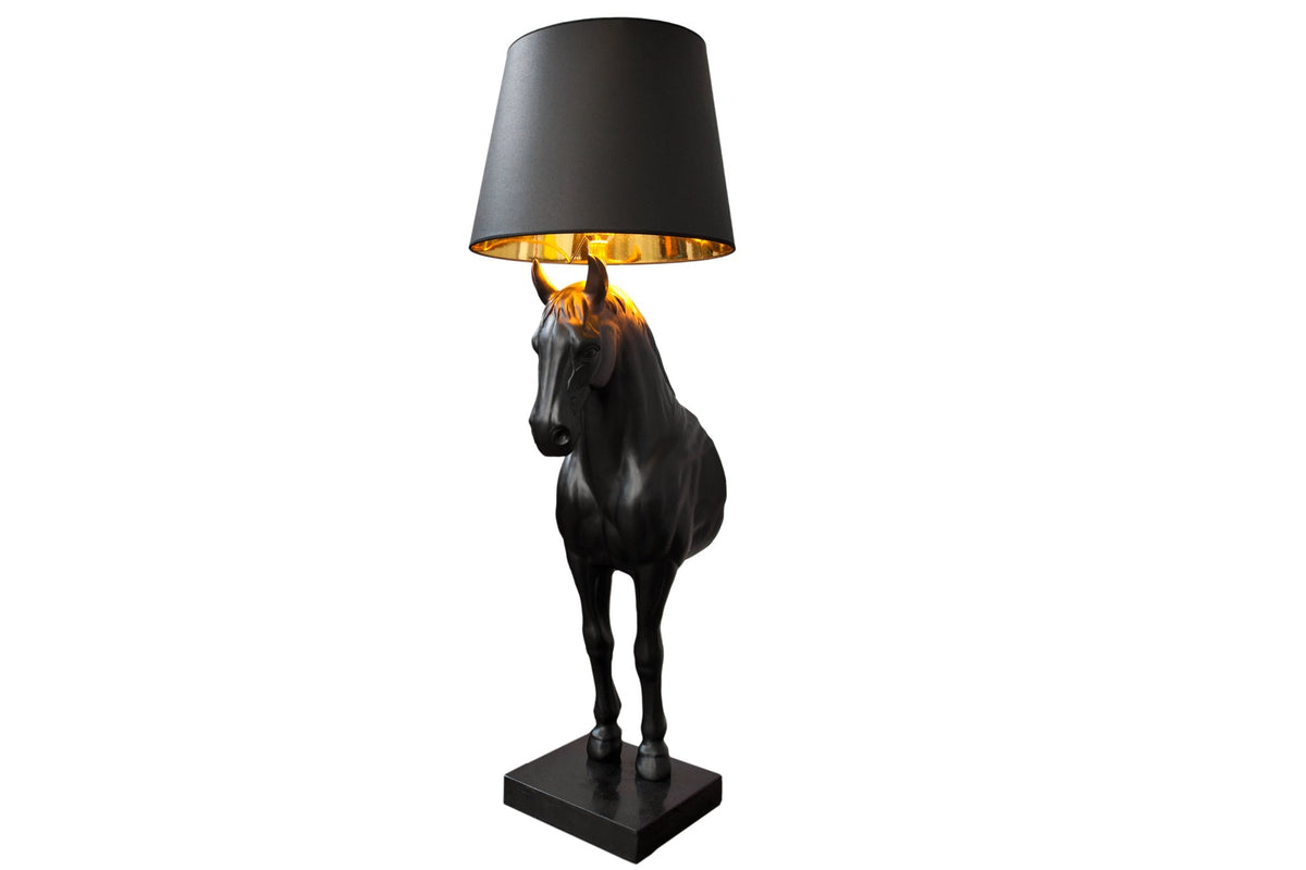 Lampadaire extravagant BLACK BEAUTY 130cm figure de cheval noir
