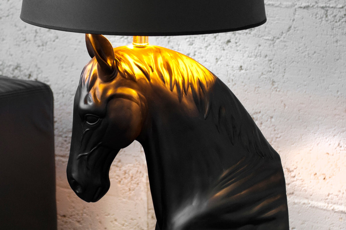Lampadaire extravagant BLACK BEAUTY 130cm figure de cheval noir