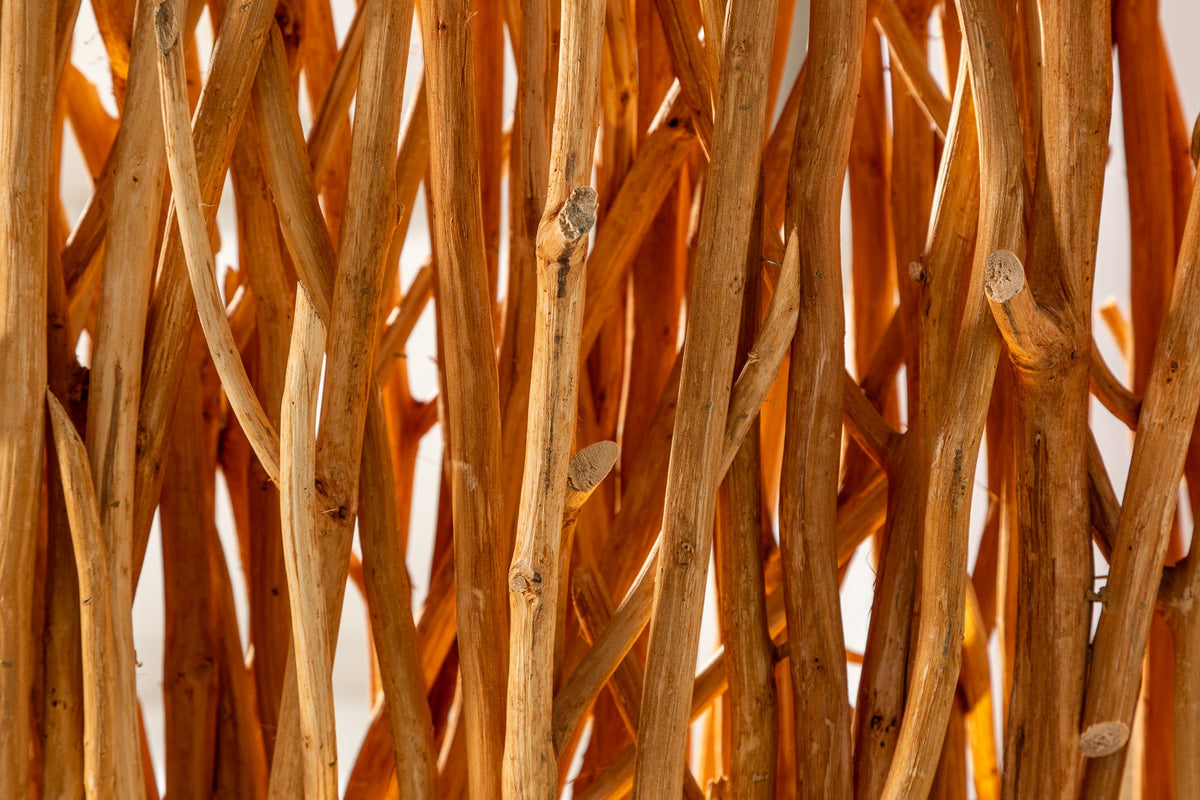 Lampadaire fait main NATURAL PARAVENT 180cm séparateur de pièce en bois de longane