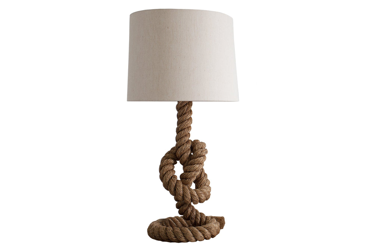 Lampadaire maritime SEVEN SEAS 80cm lampe de table en corde abat-jour en lin