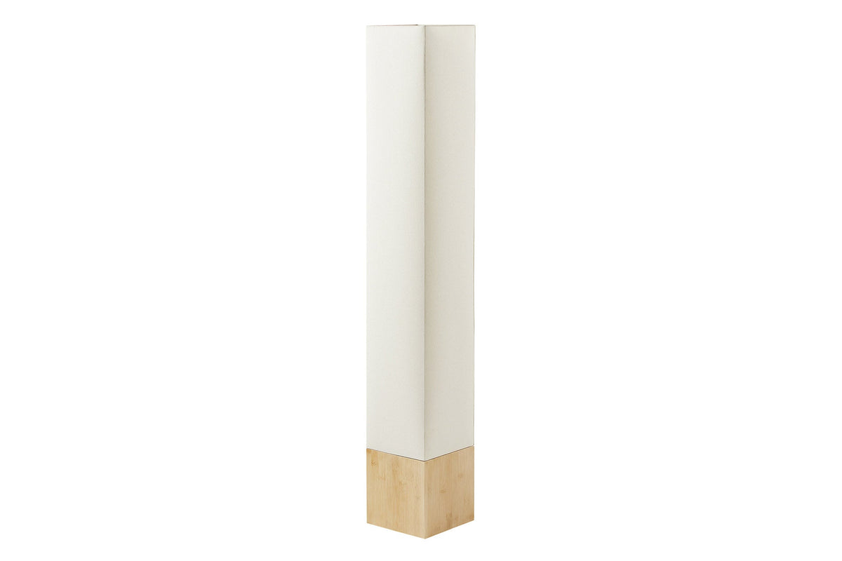 Lampadaire moderne AGAPUNE 120cm blanc marron clair base bambou abat-jour en tissu