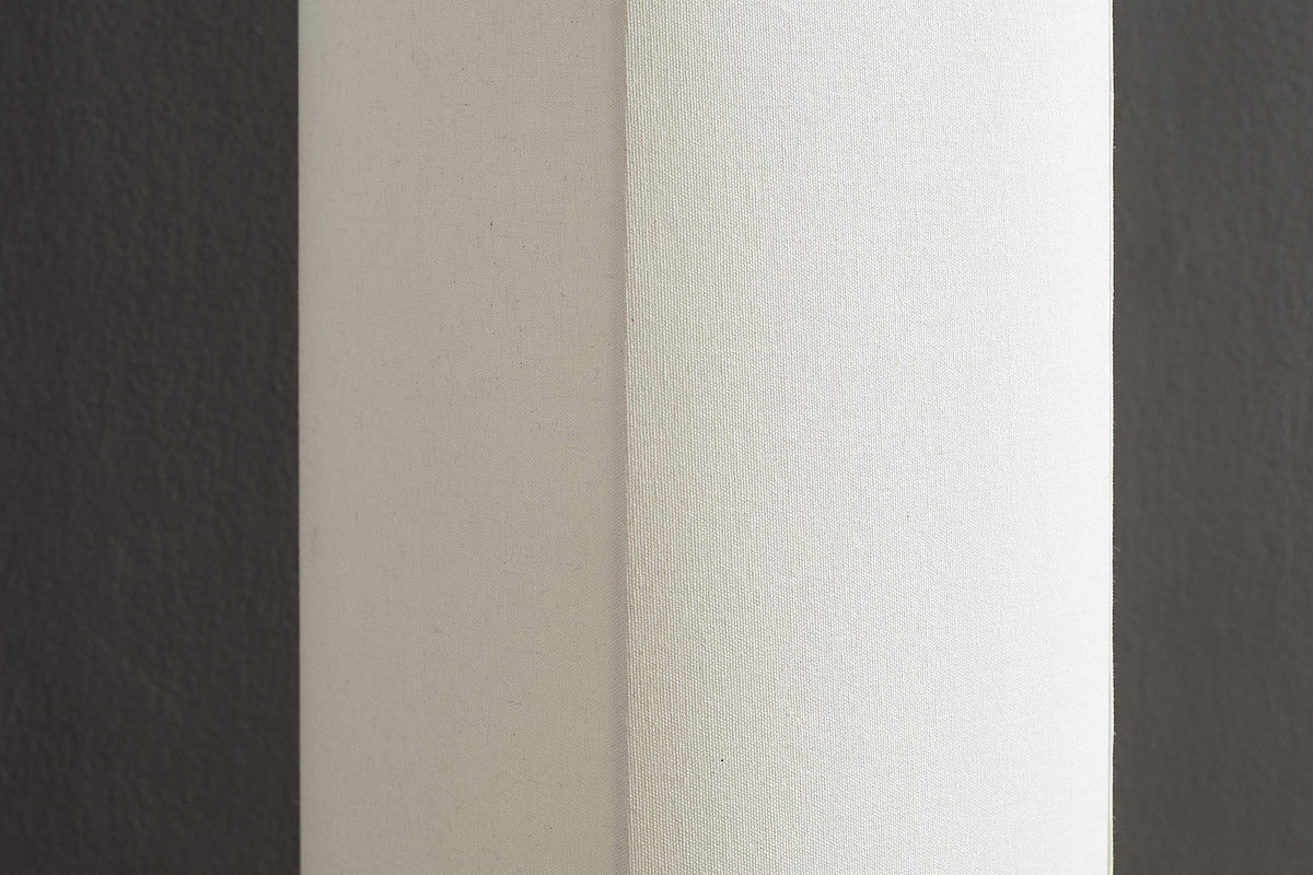 Lampadaire moderne AGAPUNE 120cm blanc marron clair base bambou abat-jour en tissu
