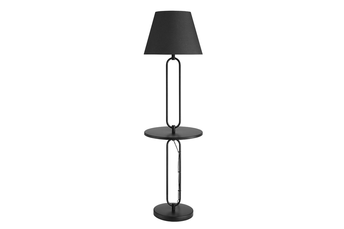 Lampadaire moderne table d’appoint SERVANT 175cm métal noir rond