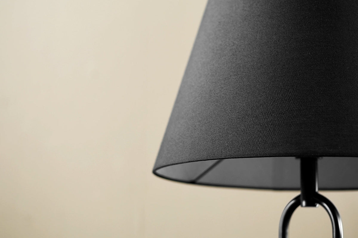 Lampadaire moderne table d’appoint SERVANT 175cm métal noir rond