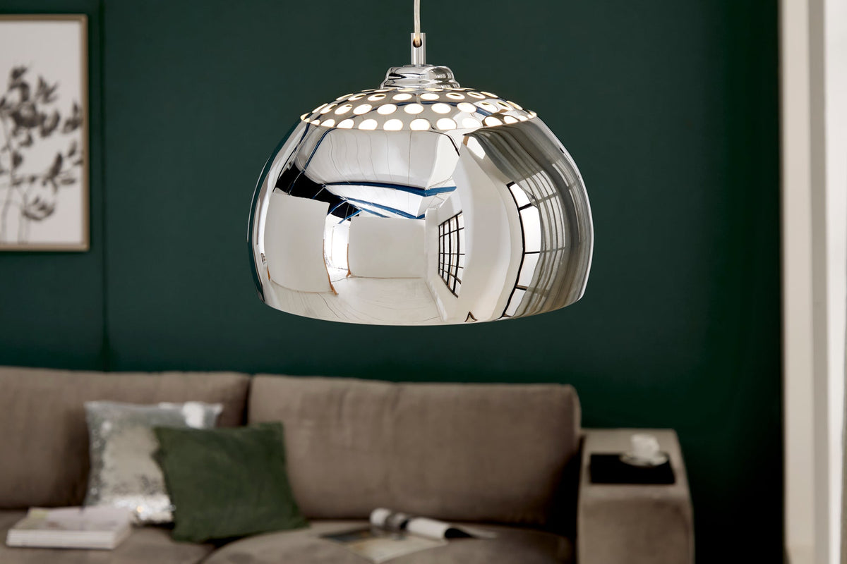 Lampe à suspension design CHROME BALL 32cm suspension chromée design moderne