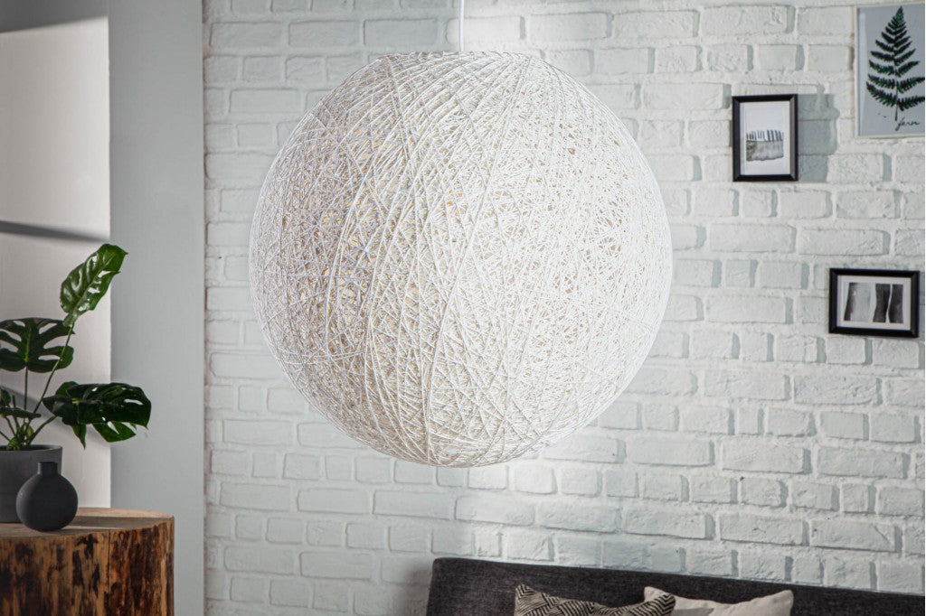 Lampe à suspension filigrane COCOONING L 45cm blanc Lampe boule