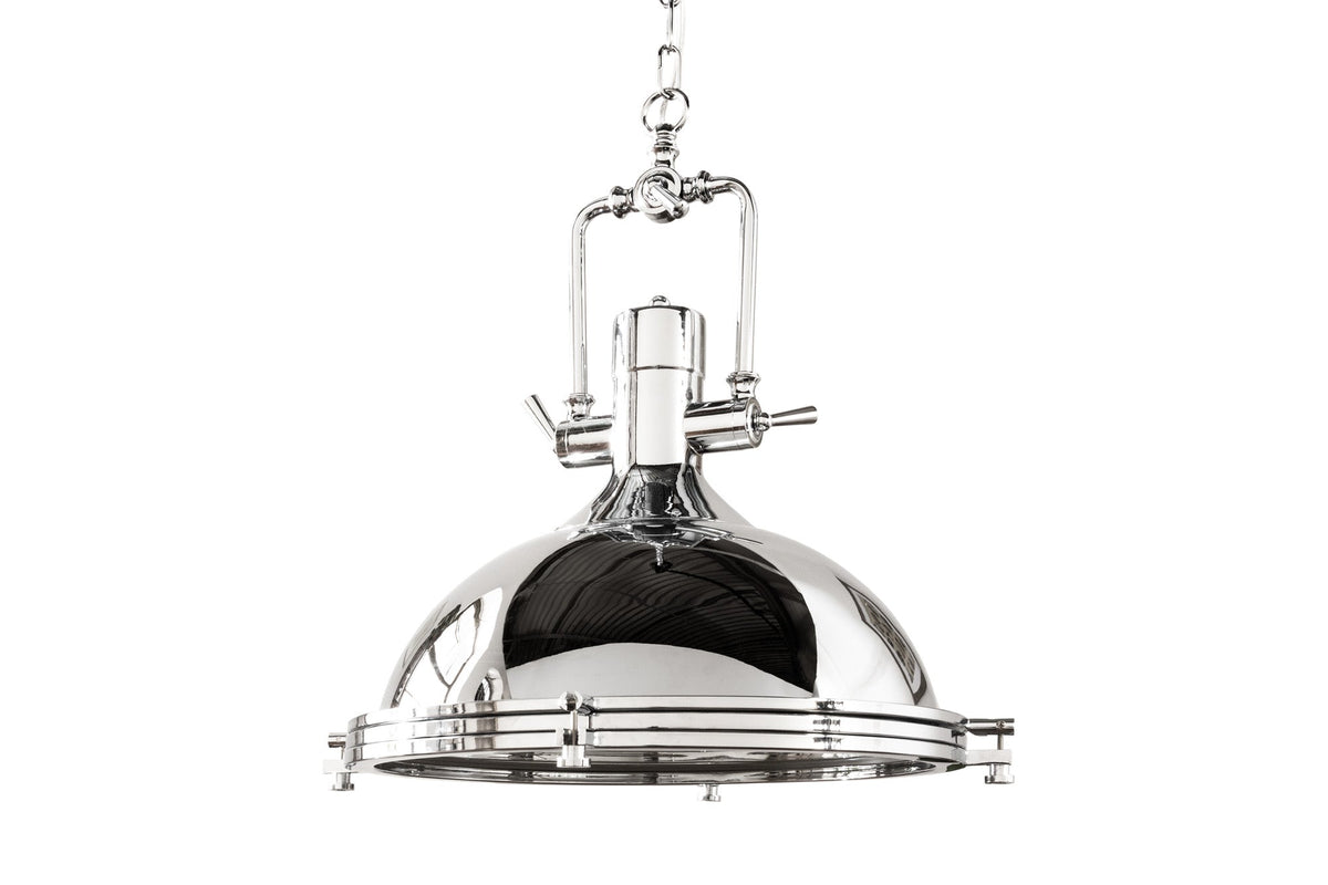 Lampe à suspension industrielle INDUSTRIELLE 45cm argent chromé design classique