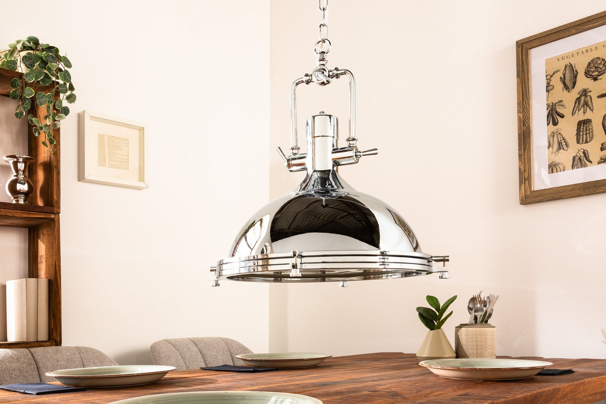 Lampe à suspension industrielle INDUSTRIELLE 45cm argent chromé design classique