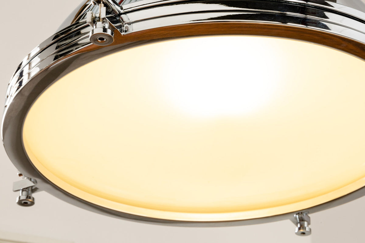 Lampe à suspension industrielle INDUSTRIELLE 45cm argent chromé design classique