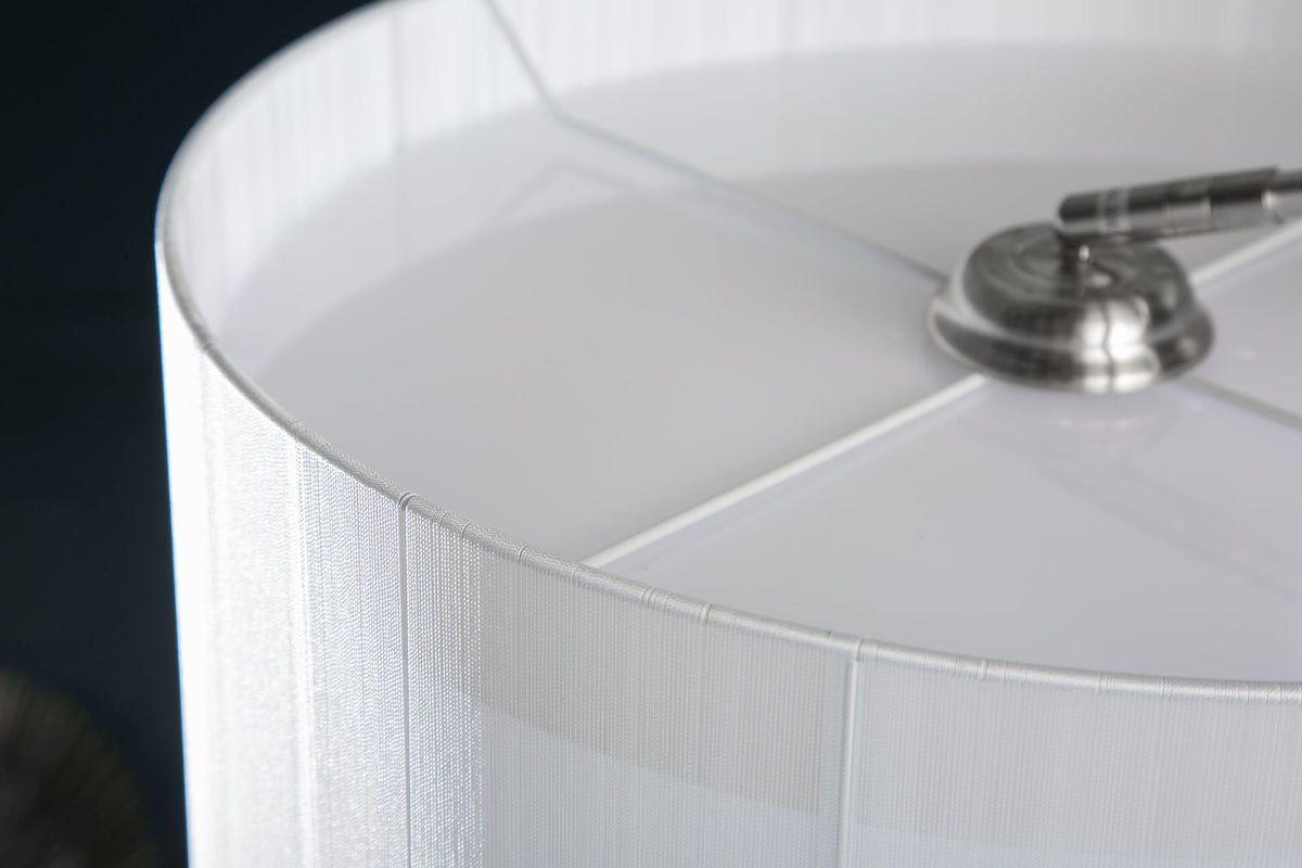 Lampe arc design EXTENSO 230cm lampadaire blanc avec socle en marbre blanc