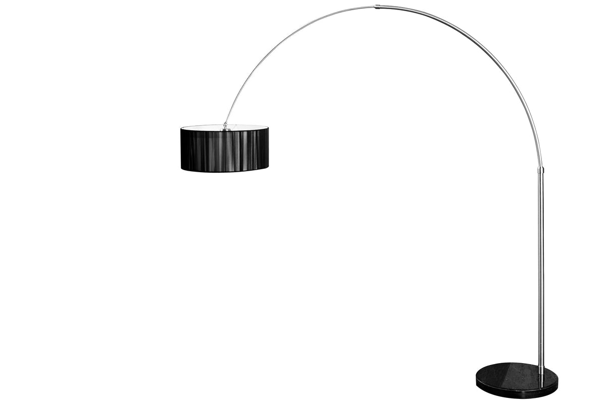 Lampe arc design EXTENSO 230cm lampadaire noir avec socle en marbre